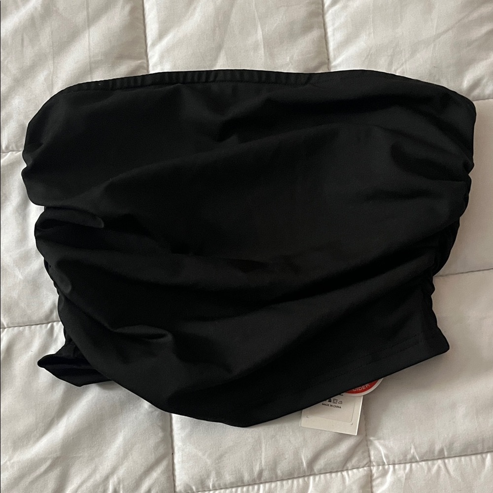 Cider Elegant Black Strapless Top
